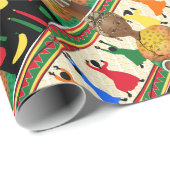 Papier Cadeau Kwanzaa Vacances afro-américaines (Coin rond)