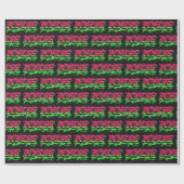 Papier Cadeau Kylie prénom nom graffiti rouge vert (Plat)