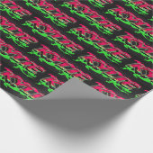 Papier Cadeau Kylie prénom nom graffiti rouge vert (Coin)