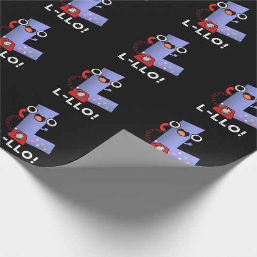 Papier Cadeau L-llo Funny Lettre L Pun Dark BG (Coin)