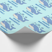 Papier Cadeau La baleine avec le coeur bouillonne joyeux (Coin)