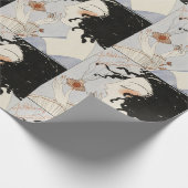 PAPIER CADEAU LA BOHEME, DAME AVEC BOUTEILLE DE PARFUME ART DÉCO (Coin)