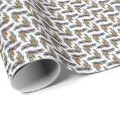 Papier Cadeau La branche de pin de mod groupe minuscule (Coin rond)