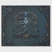 Papier Cadeau La brillance de l'arbre de vie les pierres précieu (Plat)