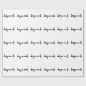 Papier Cadeau La calligraphie manuscrite simple de manuscrit (Plat)