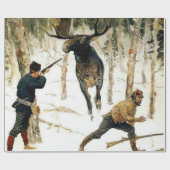 Papier Cadeau La chasse à l'orignal par Frederic Remington (Plat)