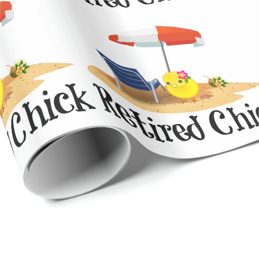 Papier Cadeau La Chick à la retraite sur la plage (Coin rond)