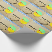 Papier Cadeau La Chick retraitée à la plage (Coin)