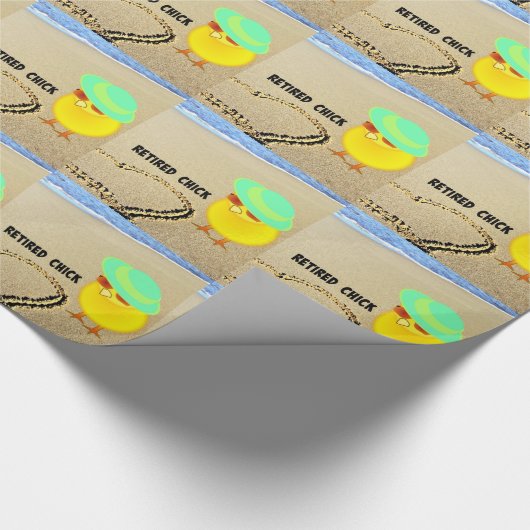 Papier Cadeau La Chick retraitée à la plage (Coin)