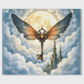 Papier Cadeau La Clé de l'Éternité – Ailes Steampunk  (Plat)