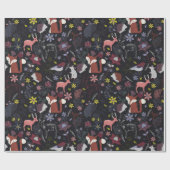 Papier Cadeau La collection de hérisson de renard de chevreuil a (Plat)