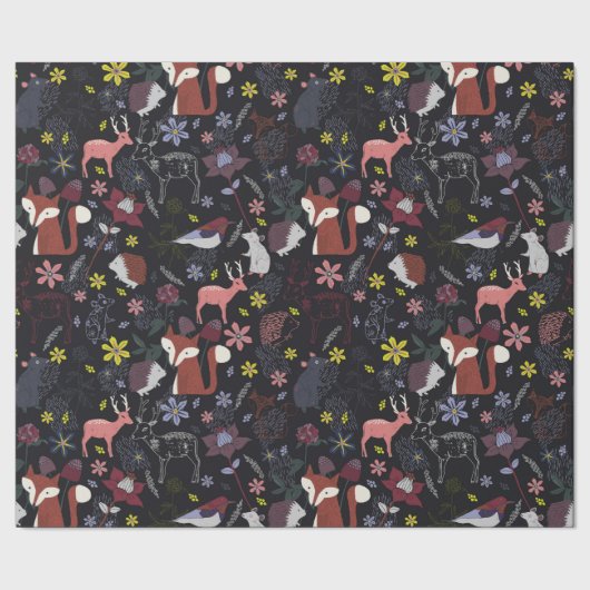 Papier Cadeau La collection de hérisson de renard de chevreuil a (Couture)