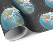 Papier Cadeau La Colombe Blanche Avec JOIE Sur Terre (Coin rond)