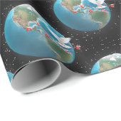 Papier Cadeau La colombe blanche avec la PAIX sur Terre (Coin rond)