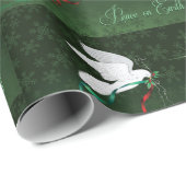 Papier Cadeau La Colombe Blanche Propage La Paix Sur Terre (Coin rond)