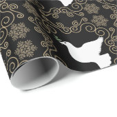 Papier Cadeau La colombe de Noël de Noël (Coin rond)