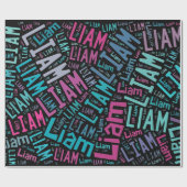 Papier Cadeau La conception nommée des textes de LIAM - changez (Plat)