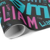 Papier Cadeau La conception nommée des textes de LIAM - changez (Coin rond)