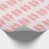 Papier Cadeau La coquille et la perle roses de mer modèlent le (Coin)