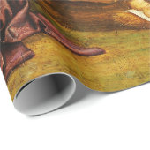 Papier Cadeau La crèche de Noël de la Sainte Famille (Coin rond)