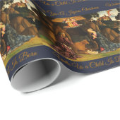 Papier Cadeau La crèche de Noël de la Sainte Famille (Coin rond)