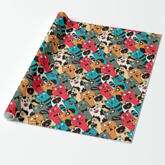 Papier Cadeau La Crowd of cats (Déroulé)