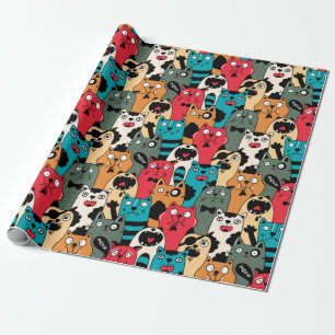 Papier Cadeau La Crowd of cats