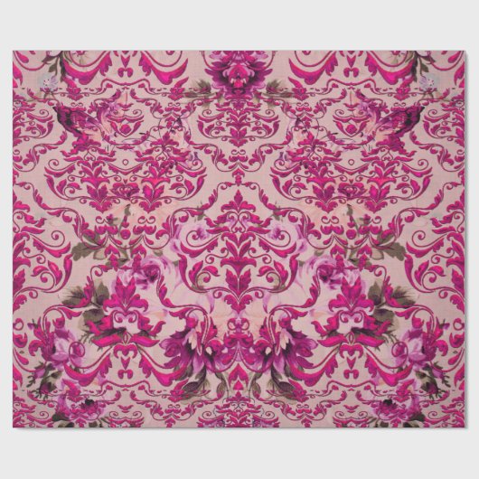 Papier Cadeau La damassé romantique d'Olivia (Plat)