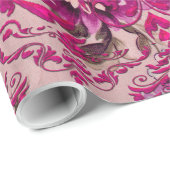 Papier Cadeau La damassé romantique d'Olivia (Coin rond)