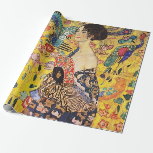 Papier Cadeau La Dame de Gustav Klimt avec un fan (Déroulé)