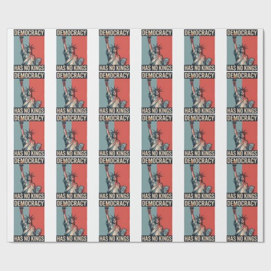 Papier Cadeau La démocratie n'a pas de rois Statut Liberté Améri (Plat)