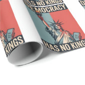 Papier Cadeau La démocratie n'a pas de rois Statut Liberté Améri (Coin rond)