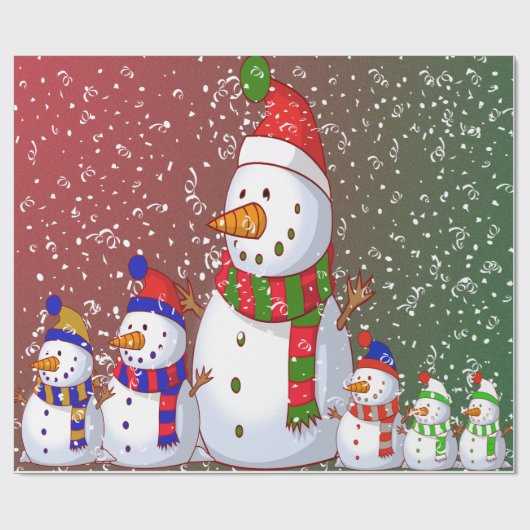 Papier Cadeau La famille Snowman - (Plat)