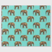 Papier Cadeau La faune des éléphants Safari (Plat)