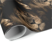 Papier Cadeau La faune sauvage du lion d'Afrique noire (Coin rond)
