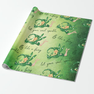 Papier Cadeau La fée verte a laissé votre étincelle d'âme vo