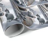 Papier Cadeau La ferme de Noël Pony et Chat (Coin rond)