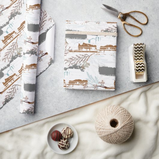 Papier Cadeau La ferme hivernale des Magnolias (Artisanat)