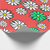Papier Cadeau La Fête : Festive Rouge & Vert Daisy Cheer (Coin)