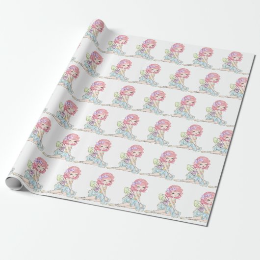 Papier Cadeau La Fille Fée (Déroulé)