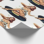 Papier Cadeau La fille qui pince sur le disque (Coin)