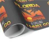 Papier Cadeau La Floride Appelle Les Vacanciers De Plage Été (Coin rond)