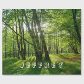 Papier Cadeau La Forêt avec ton nom (Plat)