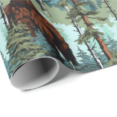 Papier Cadeau La forêt de Bigfoot s'efface (Coin rond)