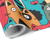 Papier Cadeau La foule des chats (Coin rond)