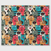 Papier Cadeau La foule des chats (Plat)