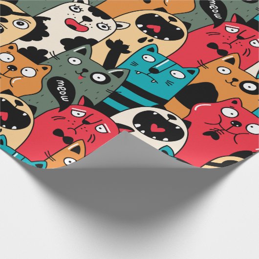 Papier Cadeau La foule des chats (Coin)