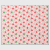 Papier Cadeau La fraise fleurit le motif rose (Plat)