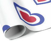 Papier Cadeau La France/coeurs Drapeau-inspirés français (Coin rond)