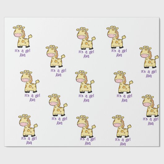 Papier Cadeau La Girafe en papier d'enveloppement de la faune C' (Plat)